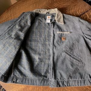 Carharrt J97 XXL EUC charcoal gray tan collar